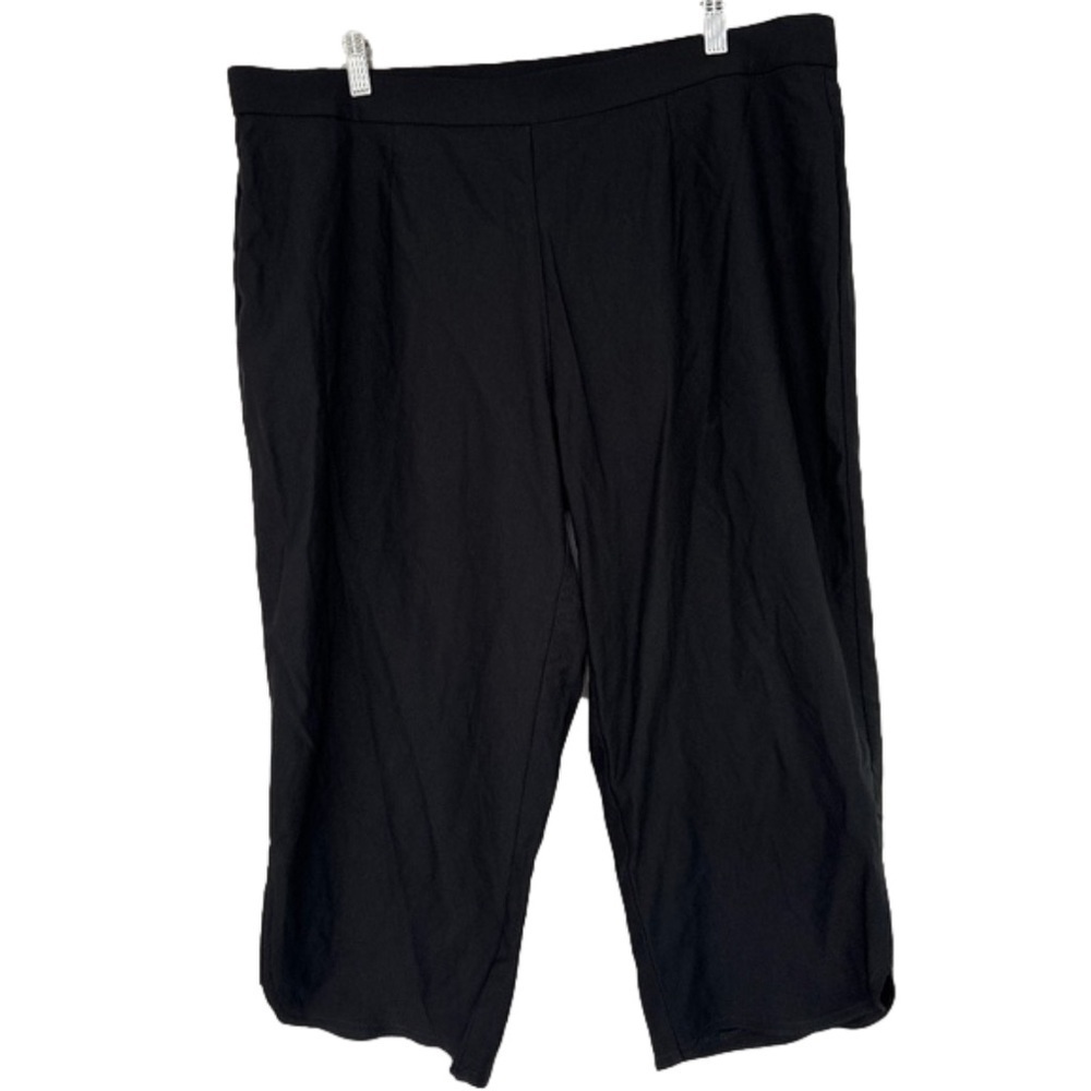 Trandition Plus Size 16 Curvy Stretchy Black Slip On spring Summer Capri Pants